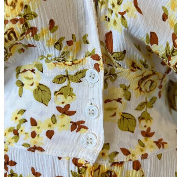 FAITHFULL Goldie Floral Off White Rafa Midi Dress Women's Size 6 = Medium - Picture 7 of 16